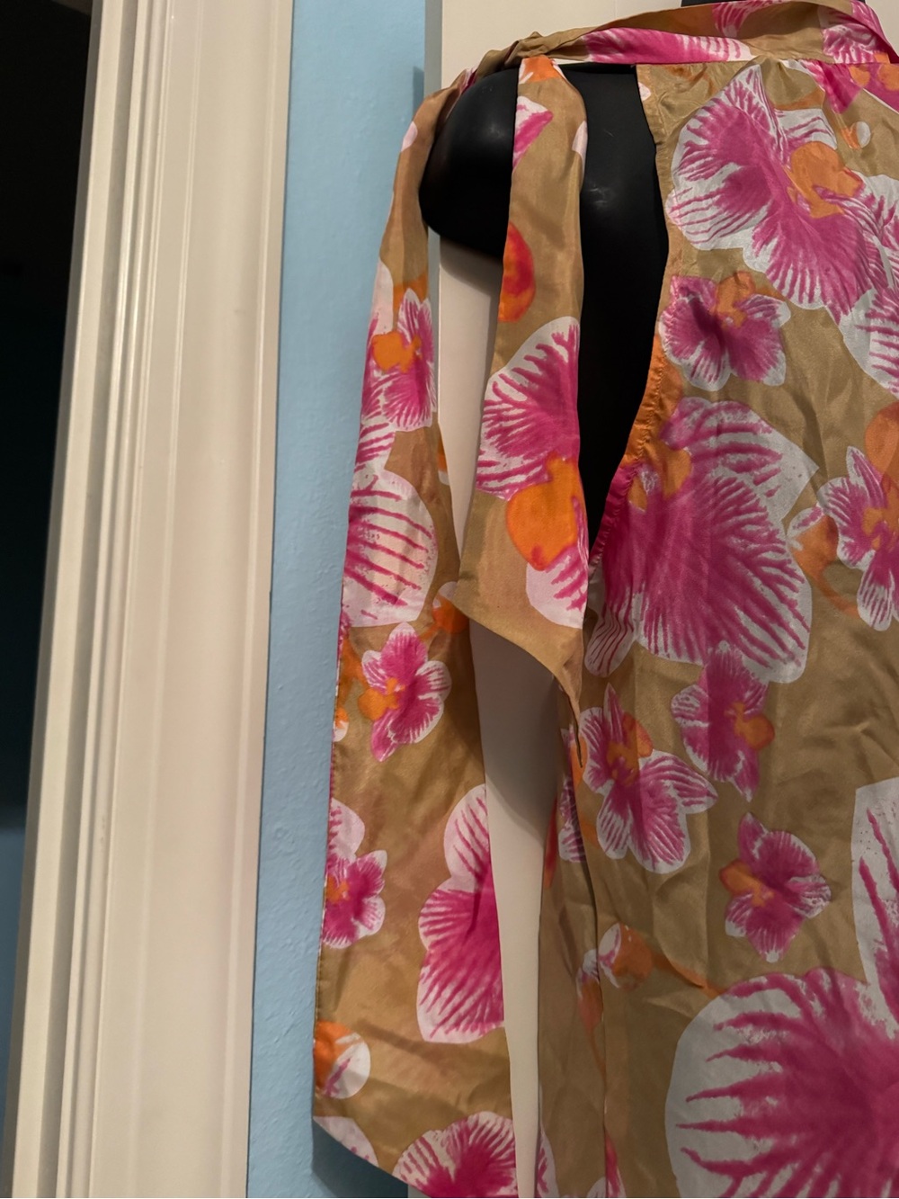 Cache Pink Floral Halter Tunic with Tan Accents - Picture 10 of 11